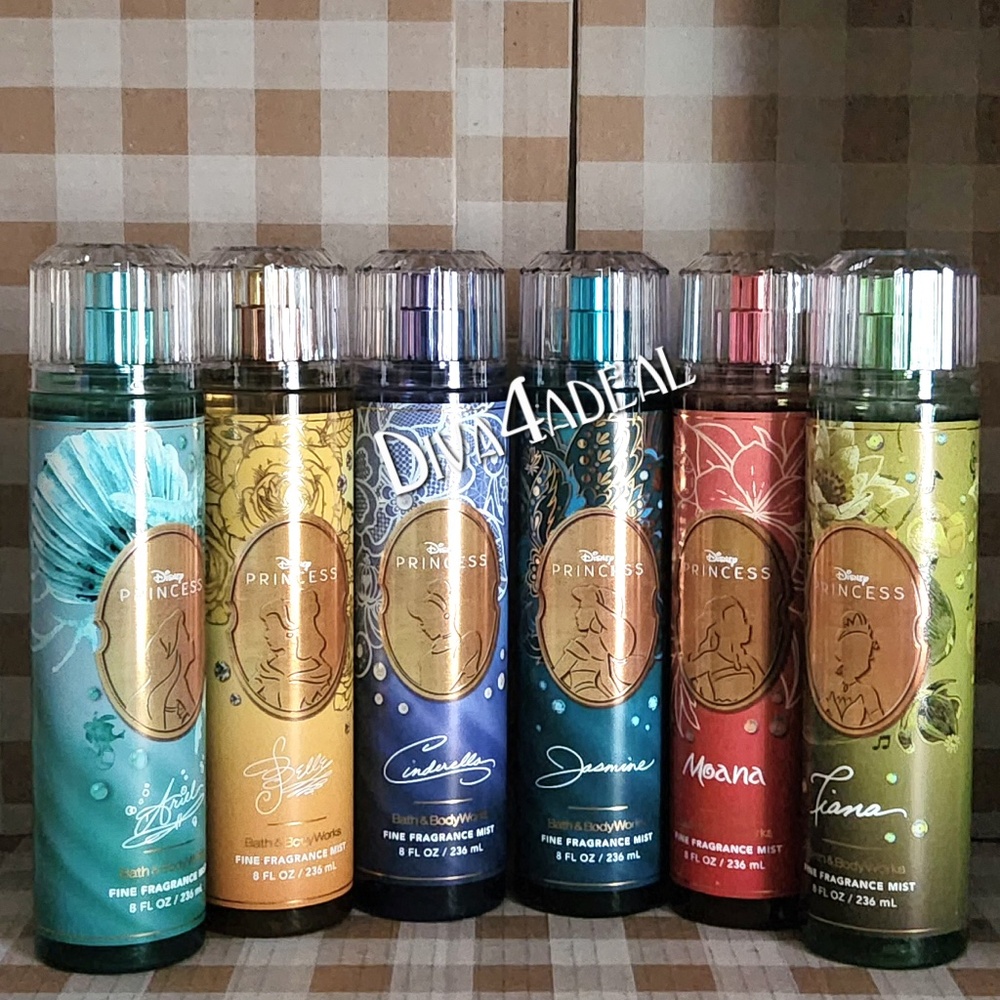 6X Bath & Body Works X DISNEY PRINCESS Mist Spray Collection Set Bundle